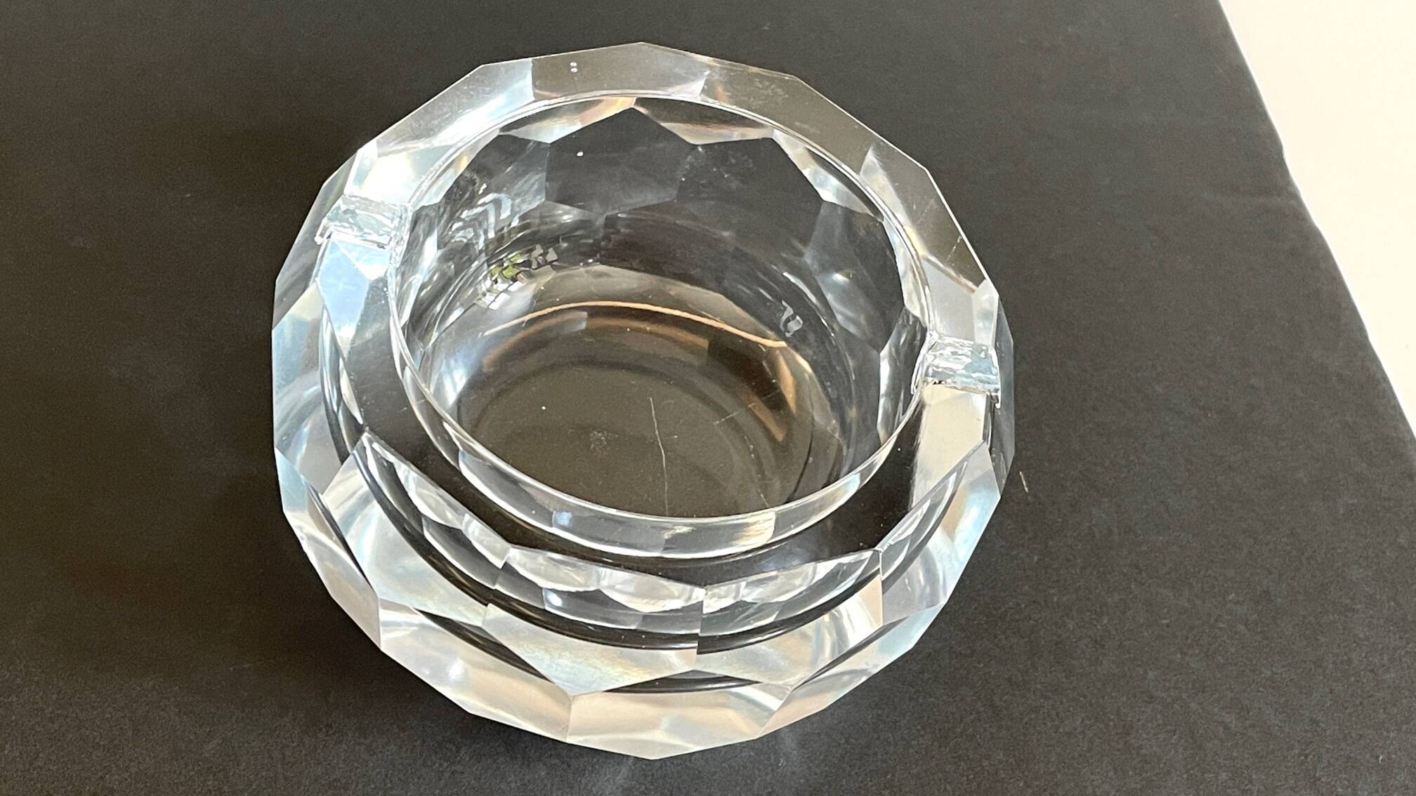 Vintage Multifaceted Crystal Ashtray
