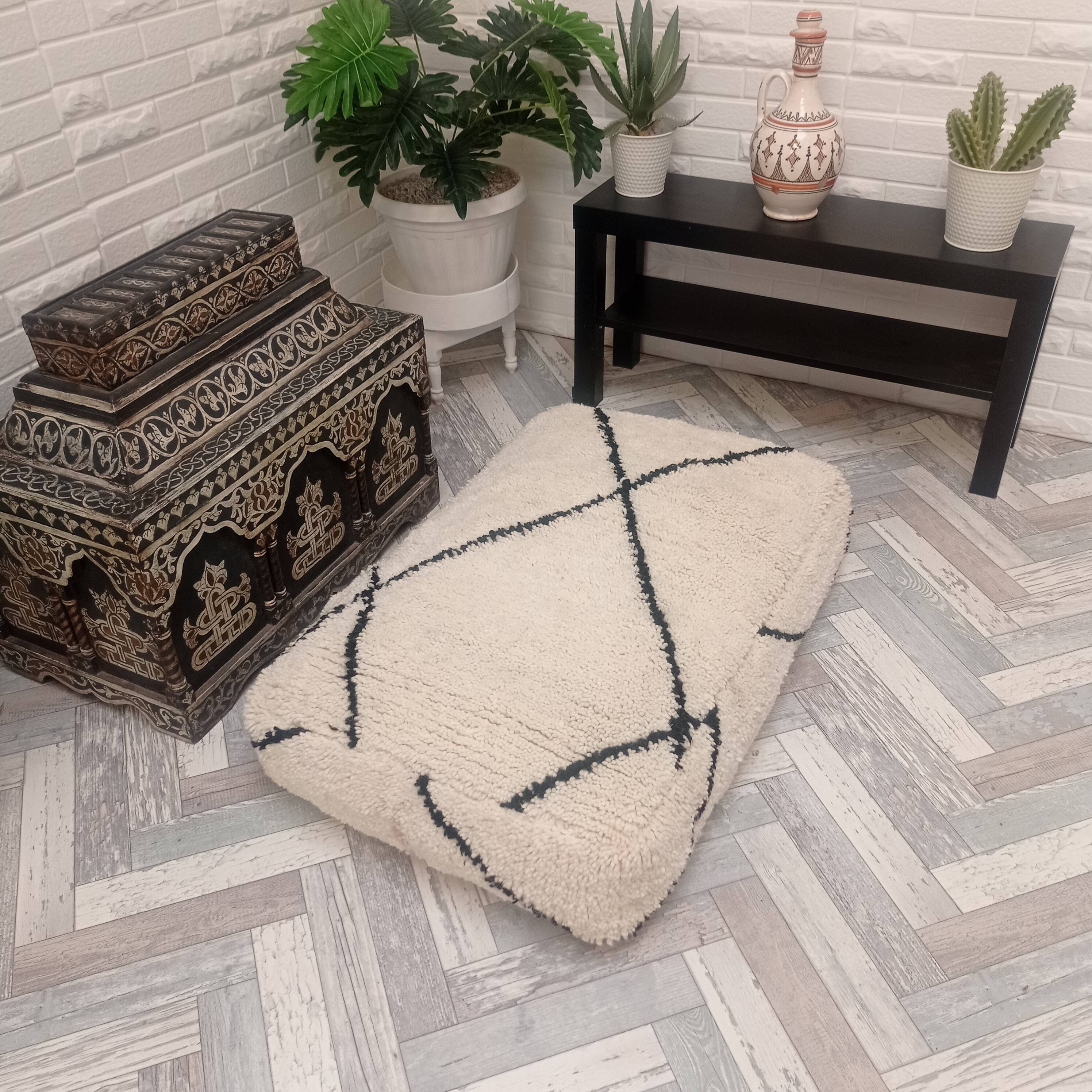 Pouf  berbère fait main en laine