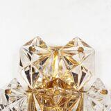 Polished brass and crystal glass wall lamp by Kinkeldey, Germany 1970’s