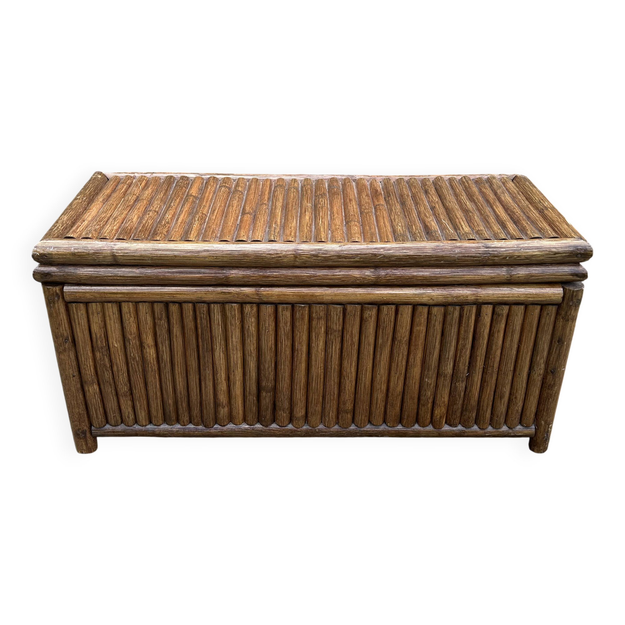 Vintage 1970 bamboo chest
