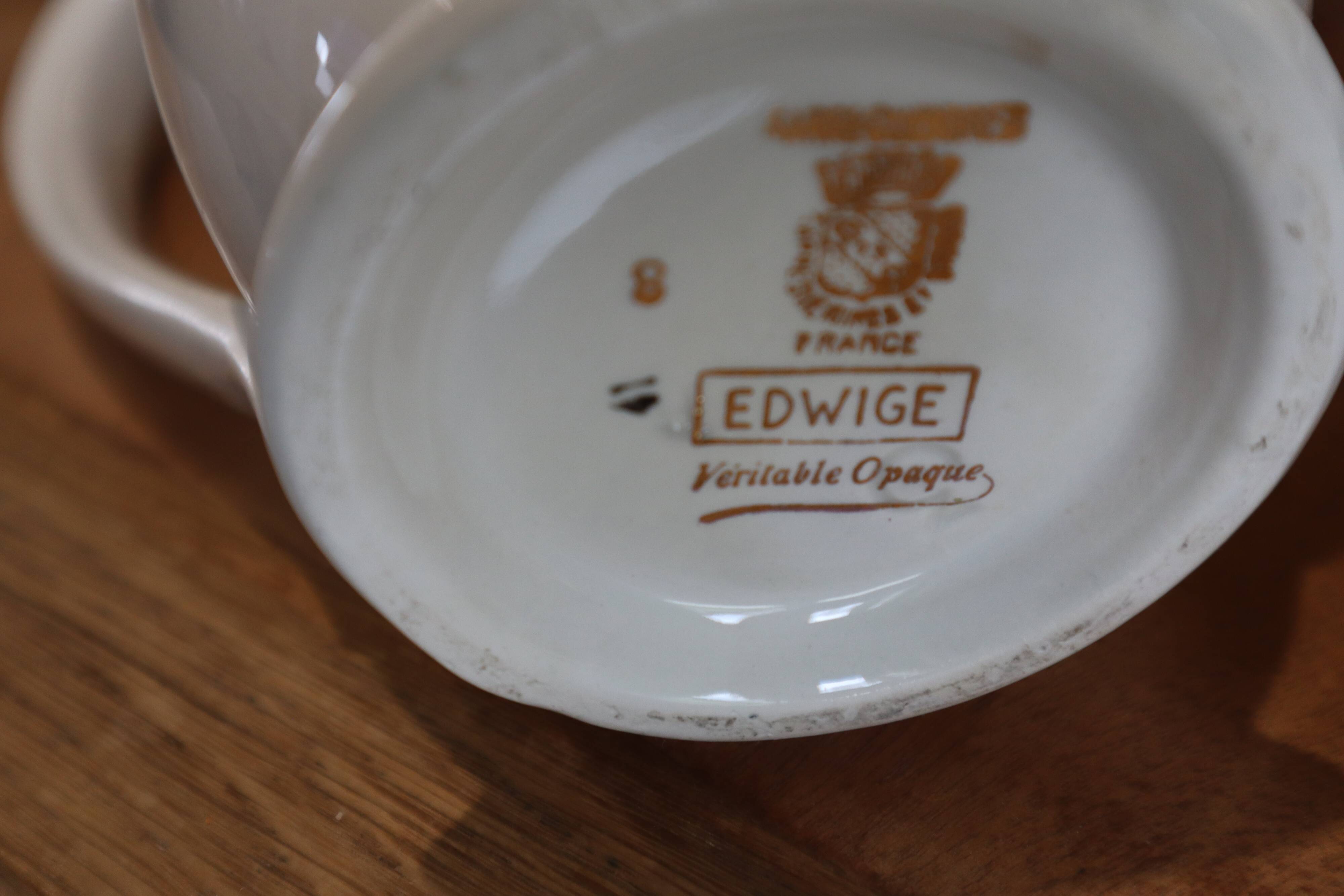 Digoin Sarreguemines earthenware coffee service "Edwige"
