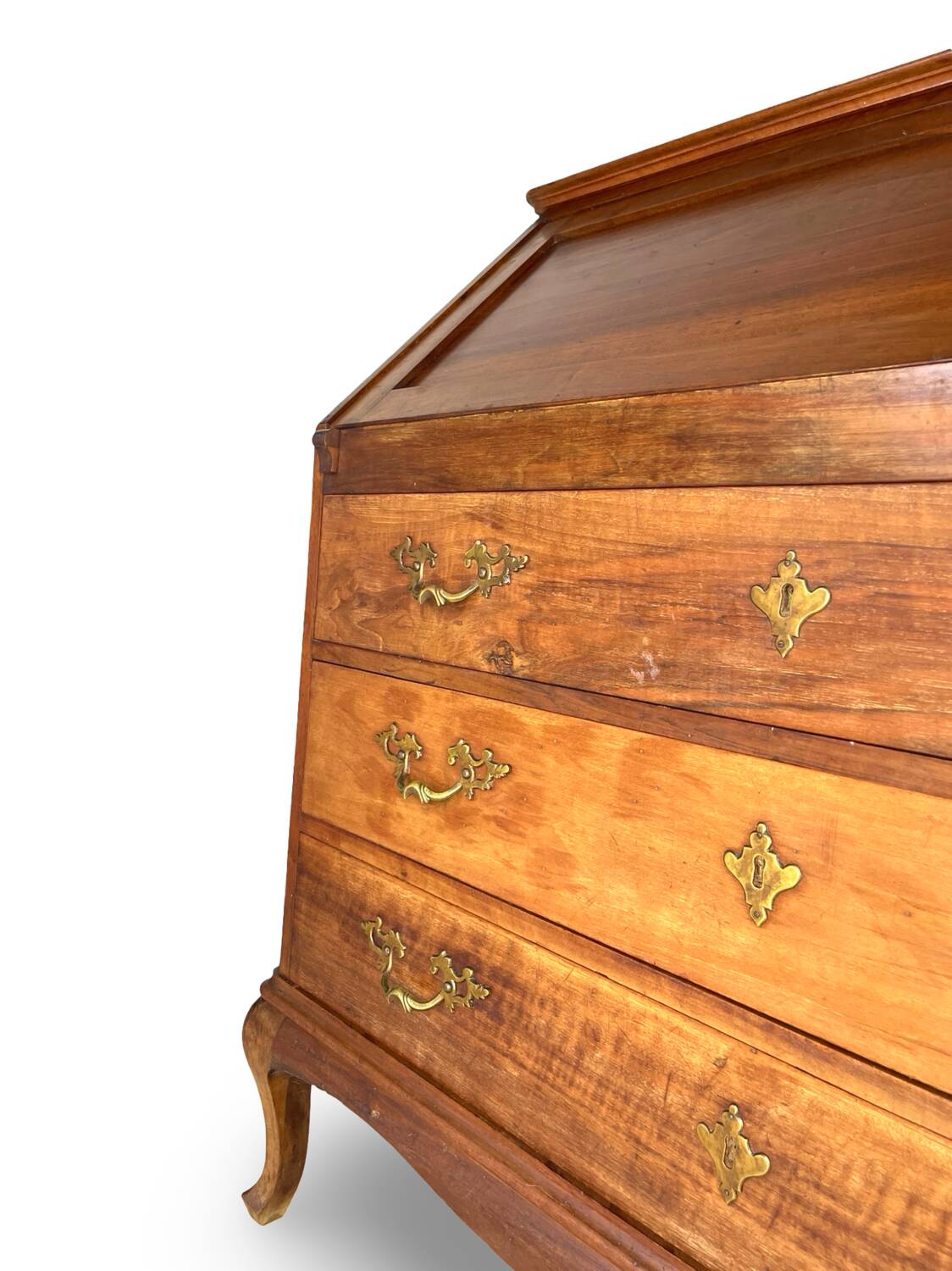 Antique Italian secrétaire in solid walnut, 1920s/1930s.