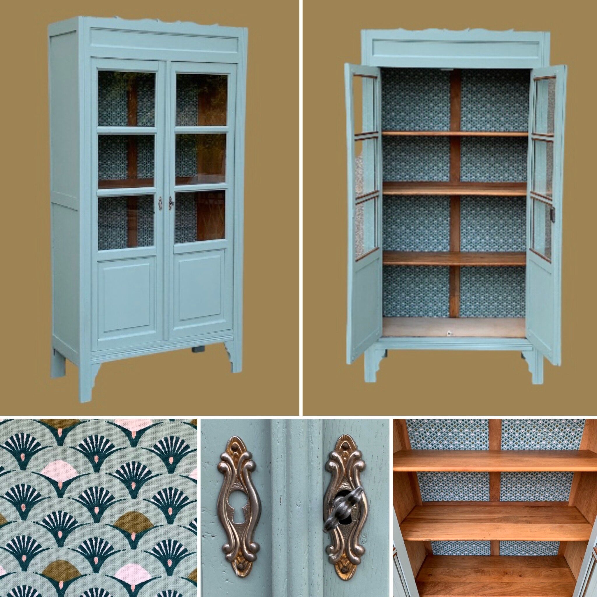 Parisian glass cabinet art deco 1940