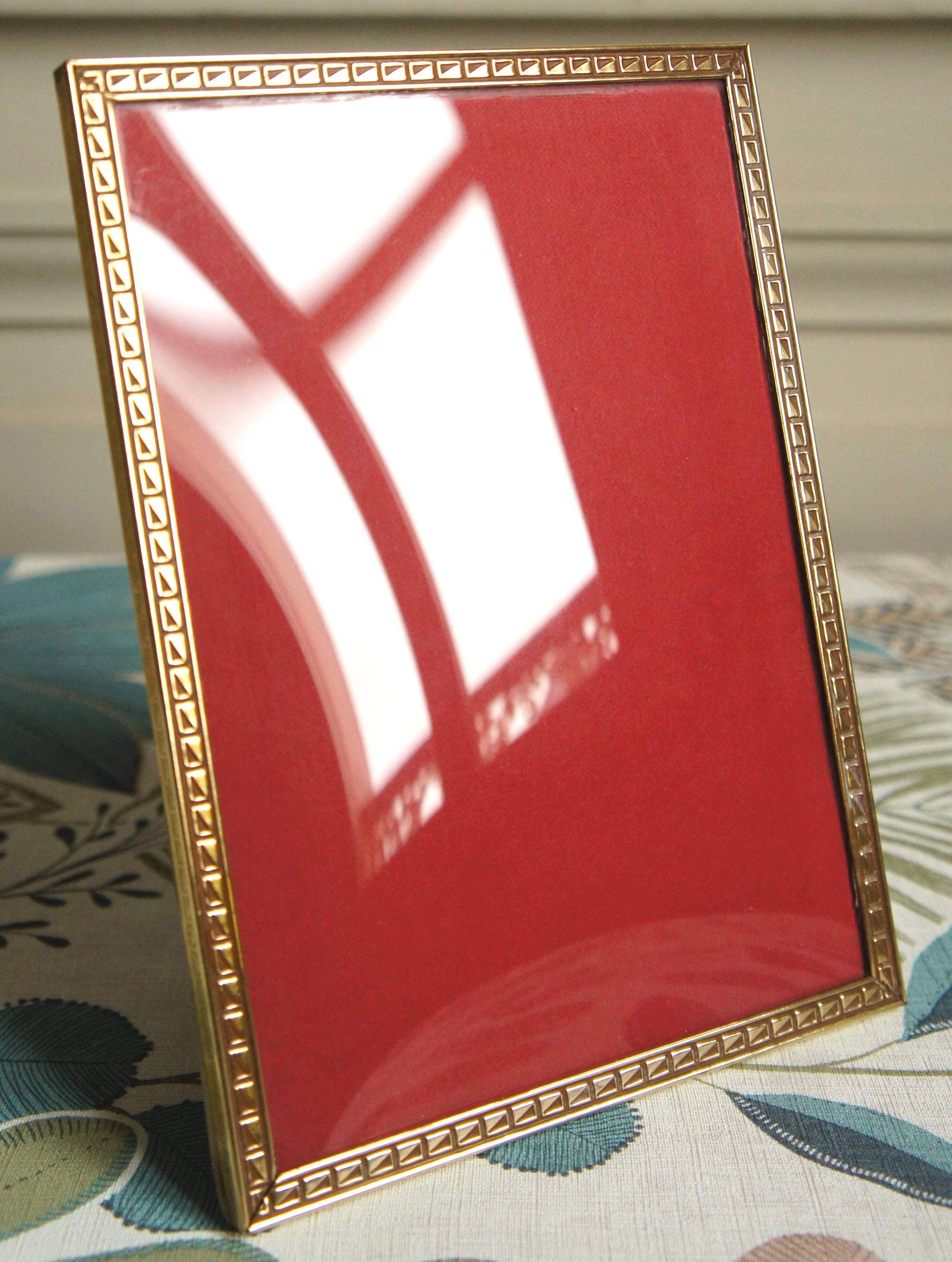 Gilt brass & curved glass photo frame, Denmark, 1950