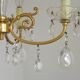 Mid-century brass, glass, and crystal chandelier with 4 lights 5099