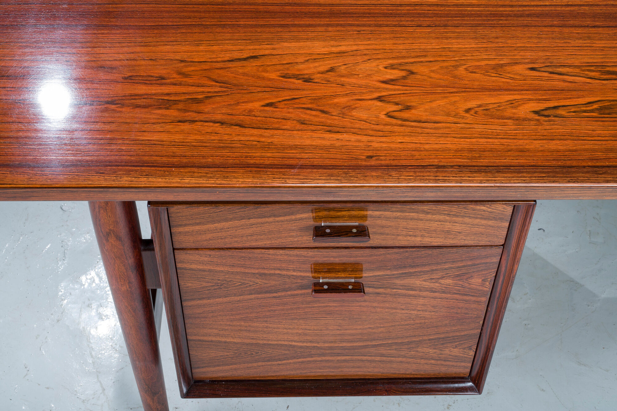 Executive Desk with Sideboard in Rosewood by Arne Vodder for Sibast Møbelfabrik, Denmark, 1950s