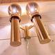 Three Large Scandinavian Brass Sconces, Mid Century