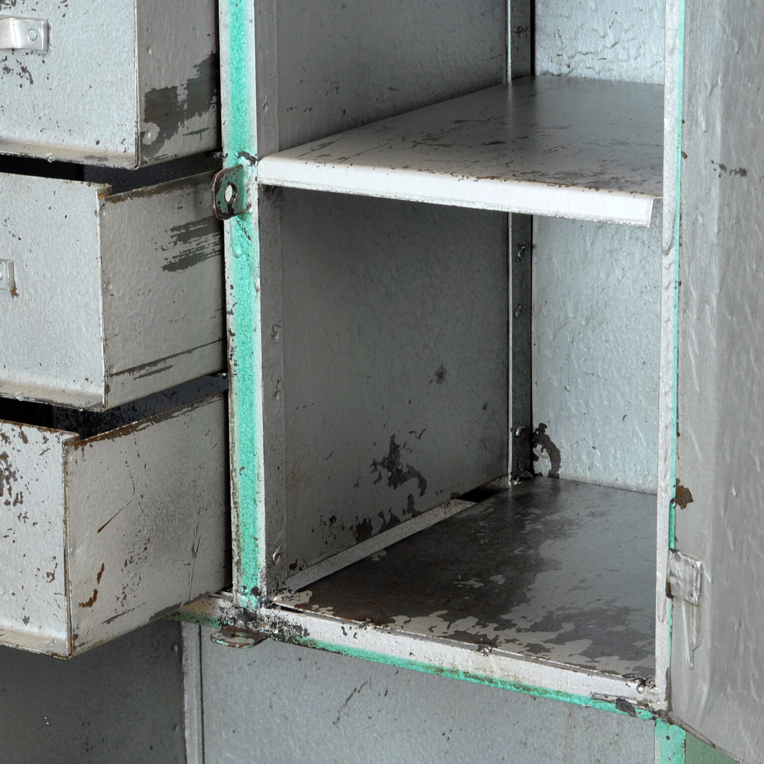 Industrial iron cabinet with 4 drawers, 1960s