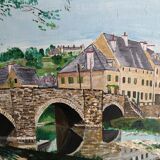 Old canvas table 41x33cm
