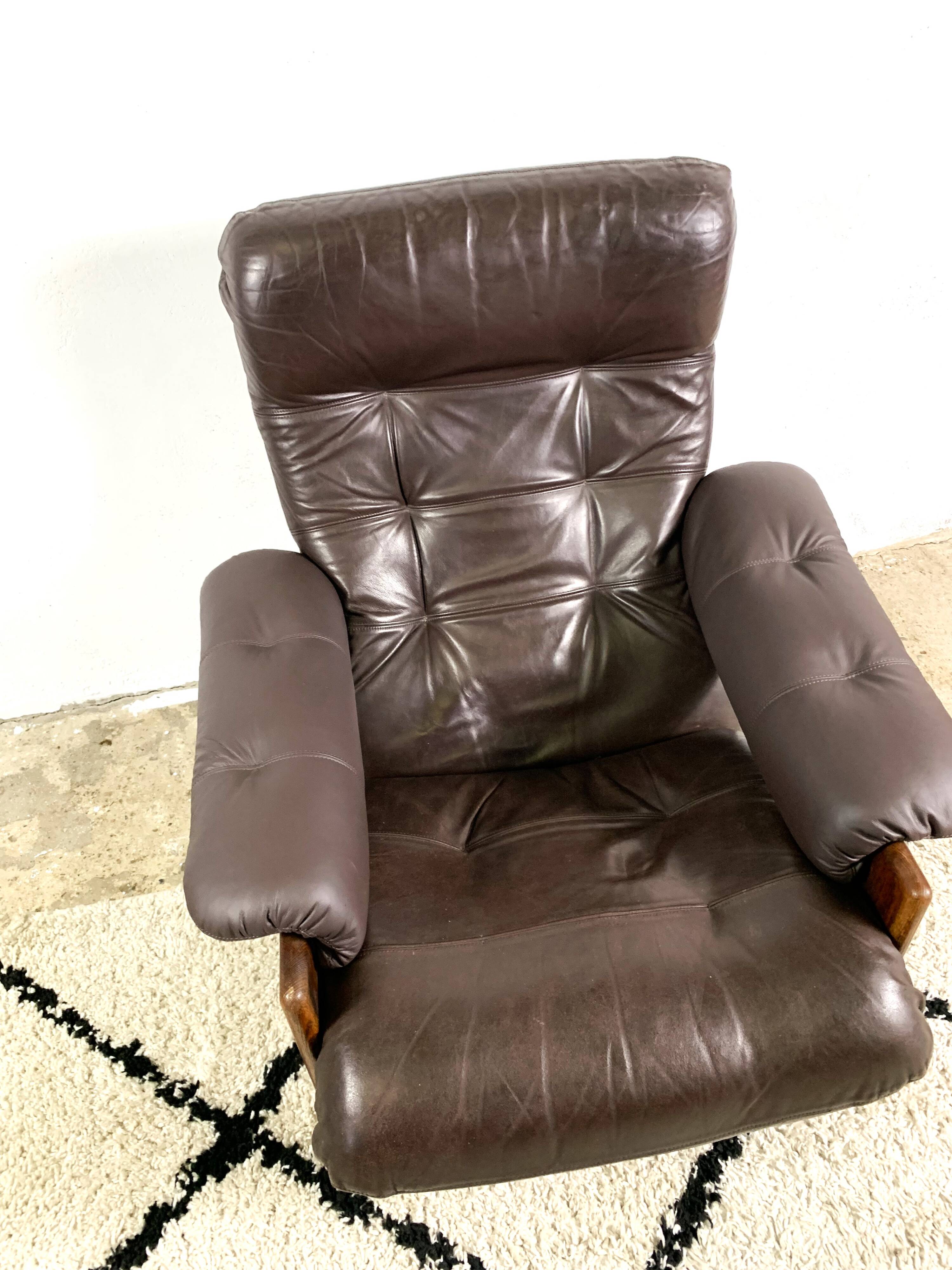 Wenge & Leather Lounge Armchair By Coja, 1981