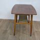 Table basse en teck vintage double plateau 1960 suede