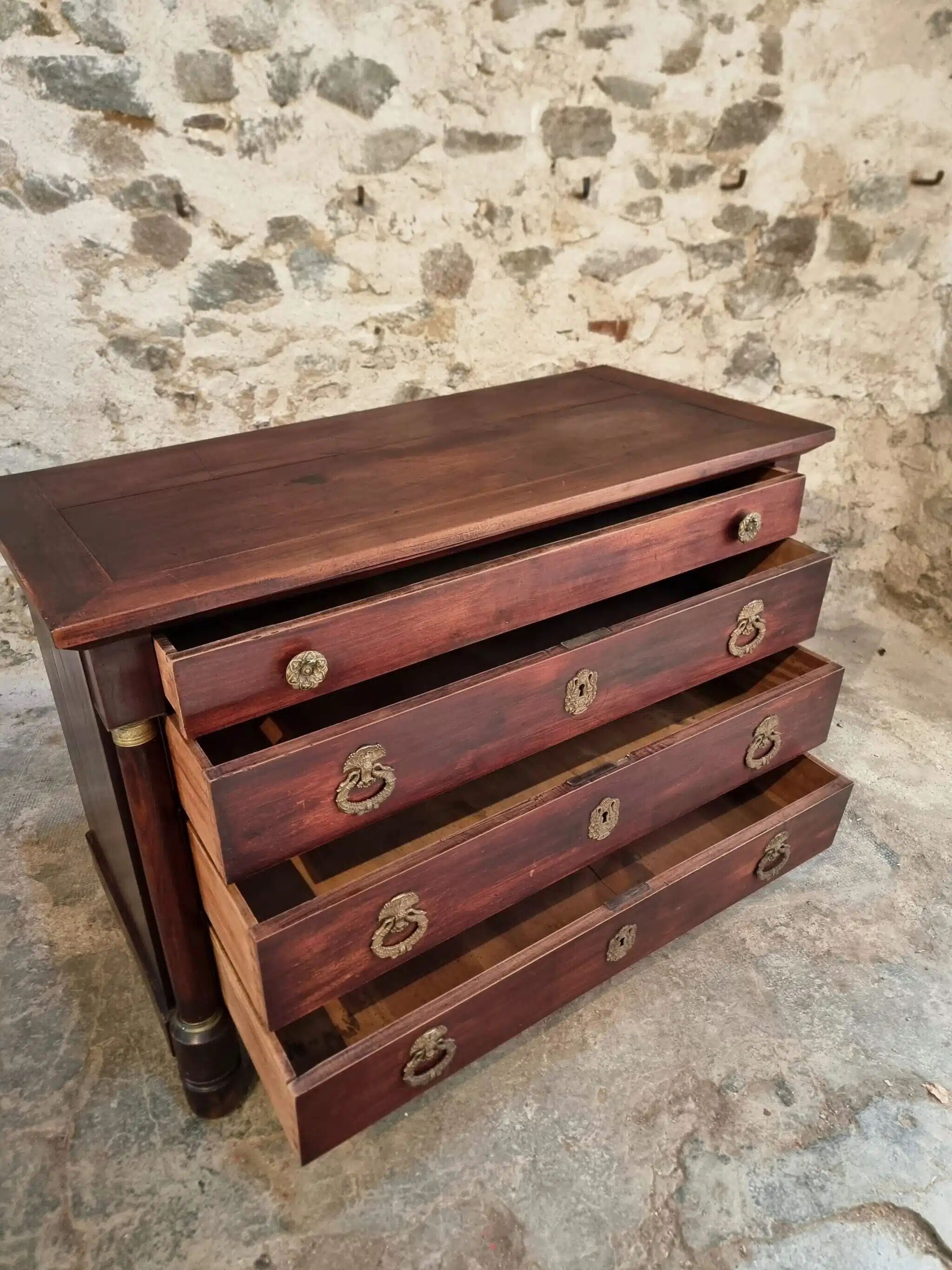 Commode Empire française ancienne en acajou
