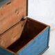 Antique chest painted blue in pine – Central Europe, around 1900