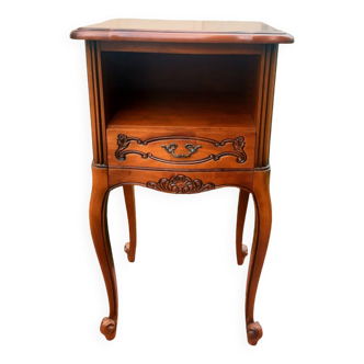 table de chevet françaises en bois de style Louis XV en merisier