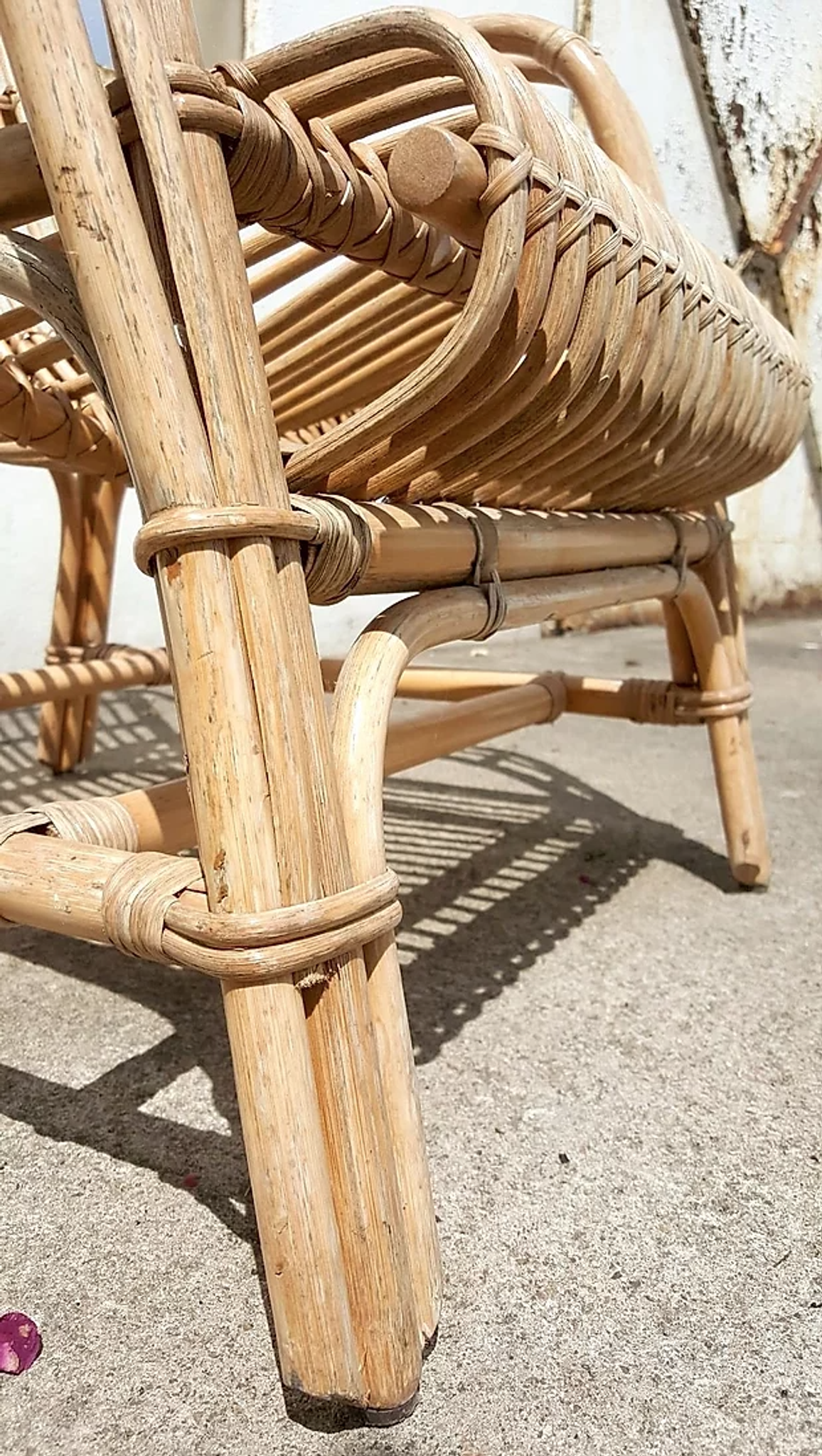 Fauteuil en rotin années 60