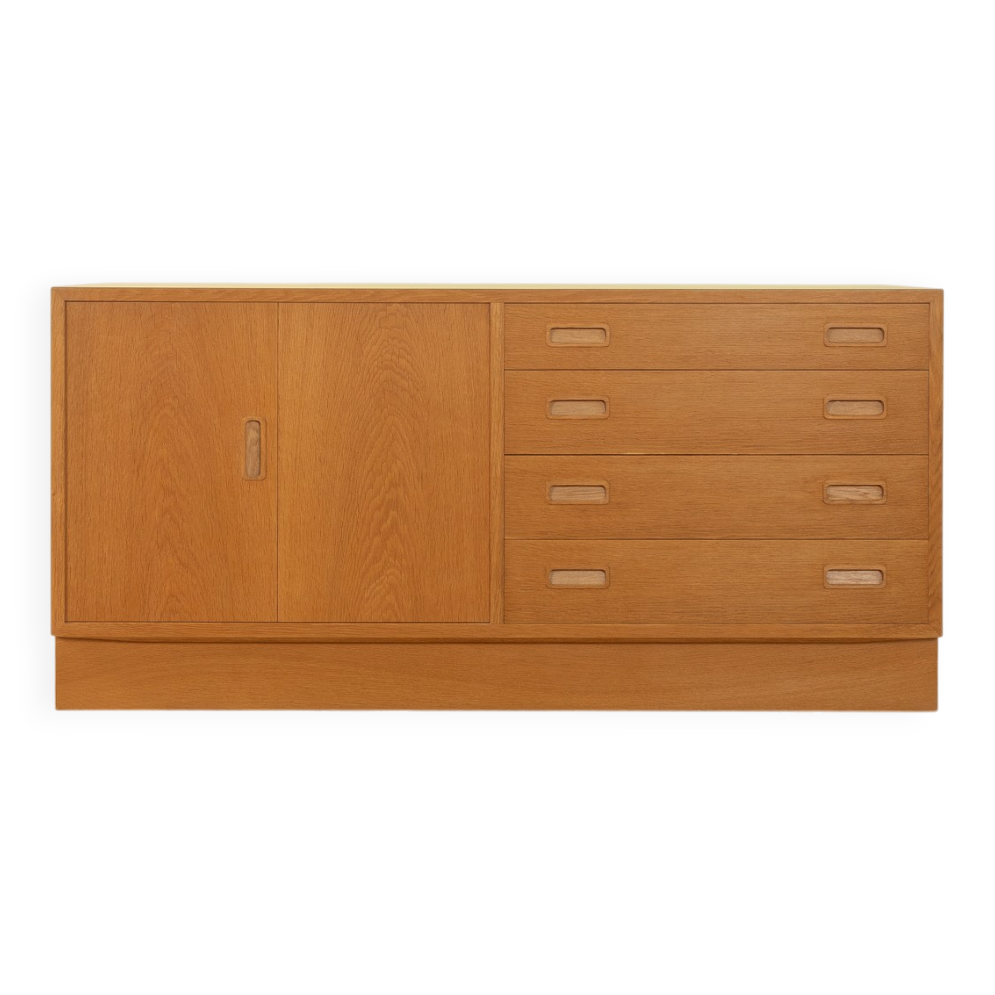 Sideboard by Poul Hundevad, 1960s, oak veneer, yellow Resopal