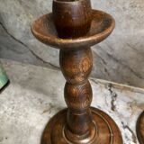 Vintage wood candle holders