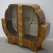 Art deco period showcase in walnut veneer