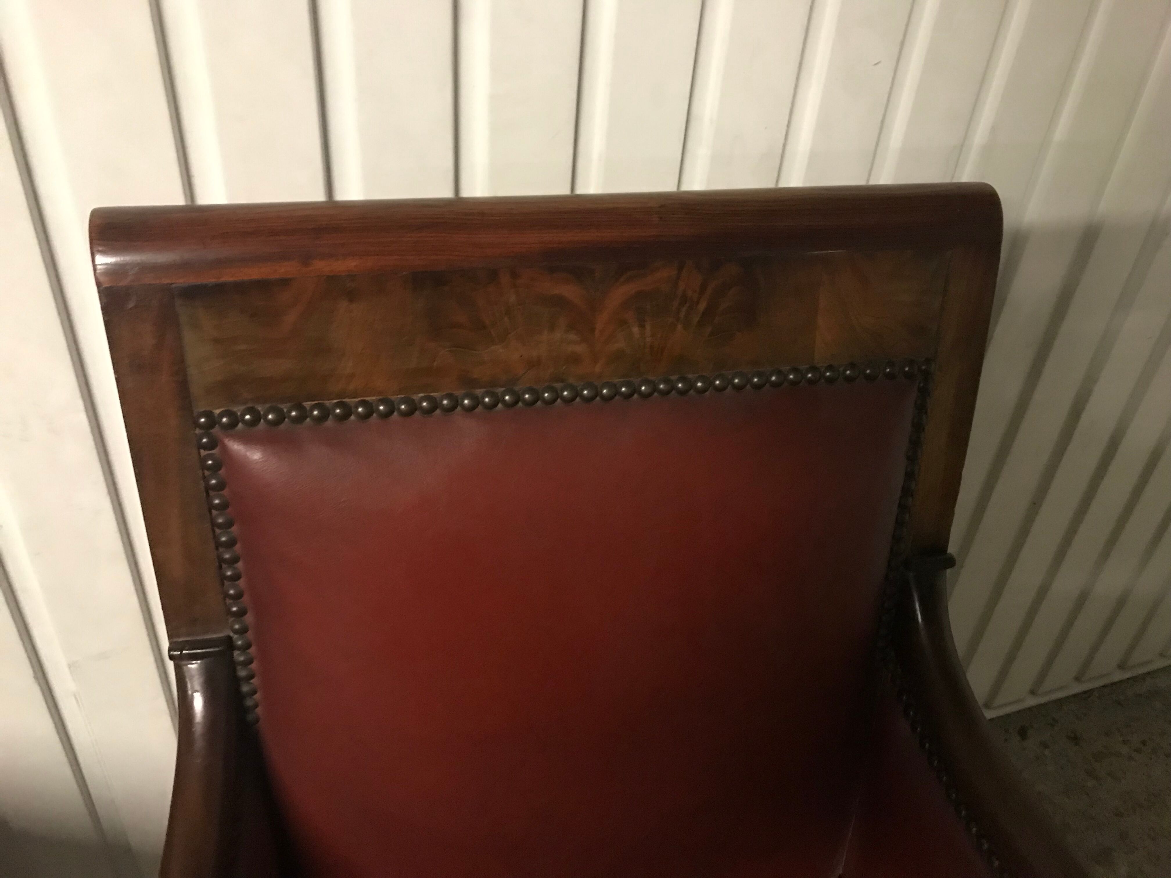 Pair of mahogany Empire Bergère armchair