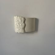 Pair of vintage wall lights in smooth plaster and stone imitation, France, 1970.