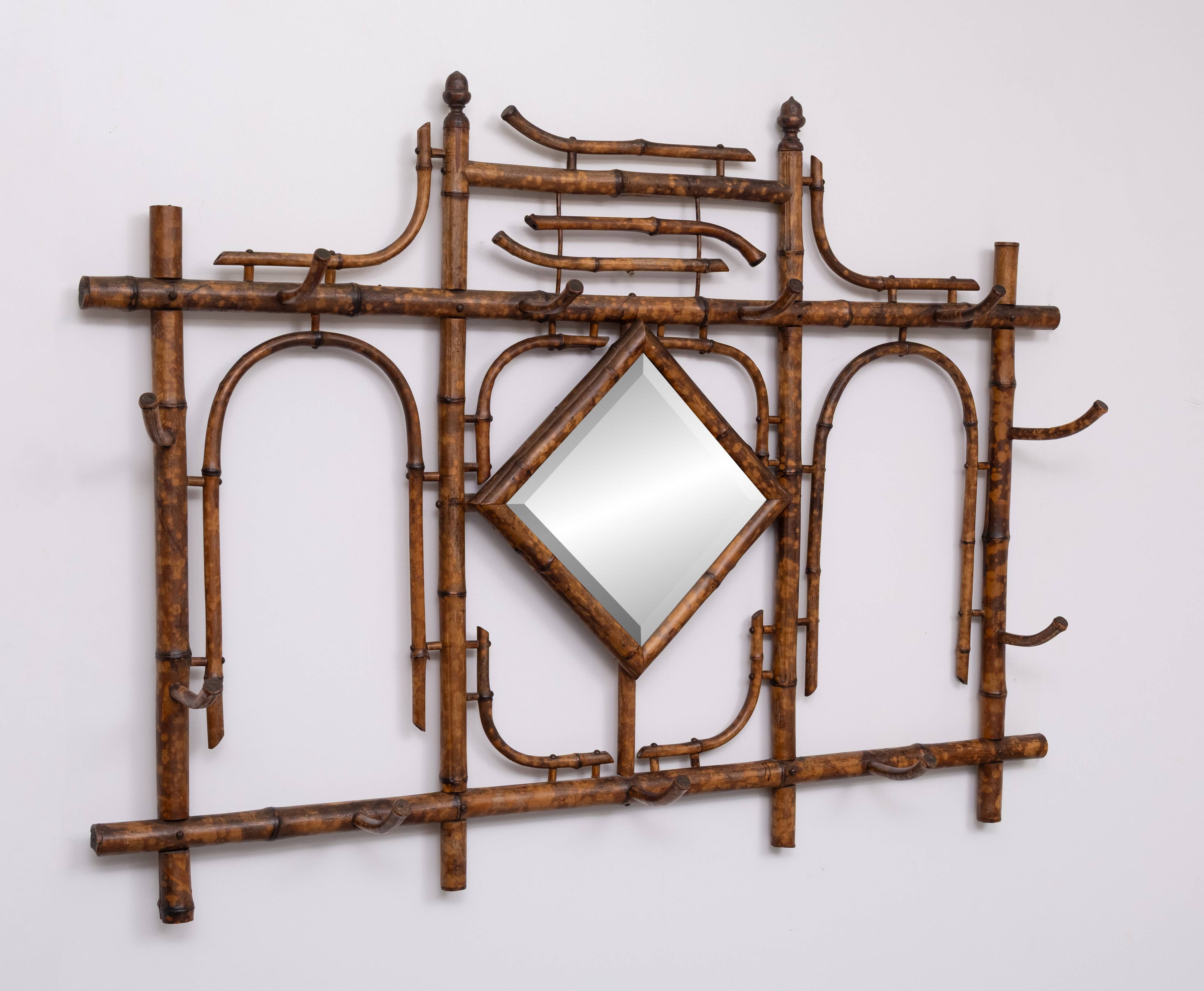 Dutch Colonial Wall Coatrack real Bamboo 1930s