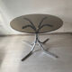 Round table smoked glass chrome legs 1970