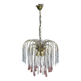 Lustre cascade en verre de murano