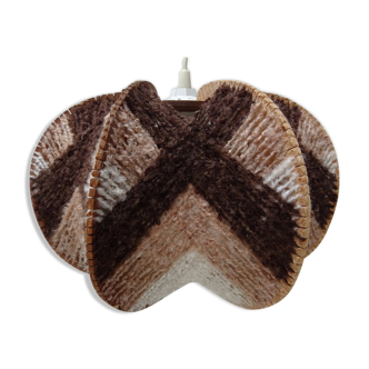 Scandinavian wool and wood hanging lamp 1960