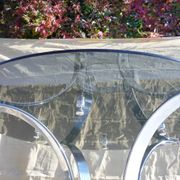 Table de salle à manger  verre et chrome