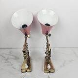 Pair of Italian Mid-Century Scissor Wall Lamps, 1950's