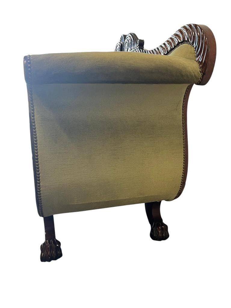 Vintage green baroque sofa / two-seater sofa