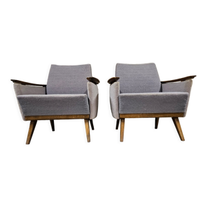 Paire de fauteuils club vintage