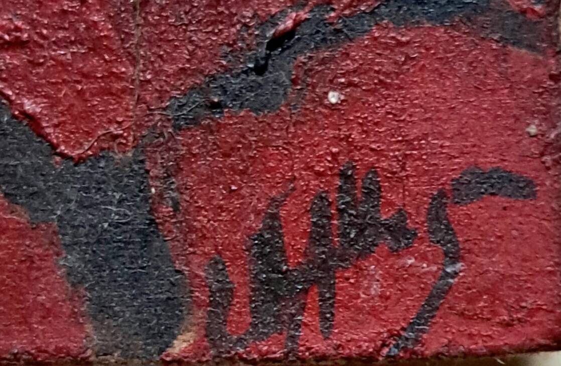 Expressionist painting - oil and wood sculpture by Julien Allègre