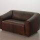De Sede DS47 Extendable Brown Sadle Leather Loveseat Sofa. Switzerland, 70s