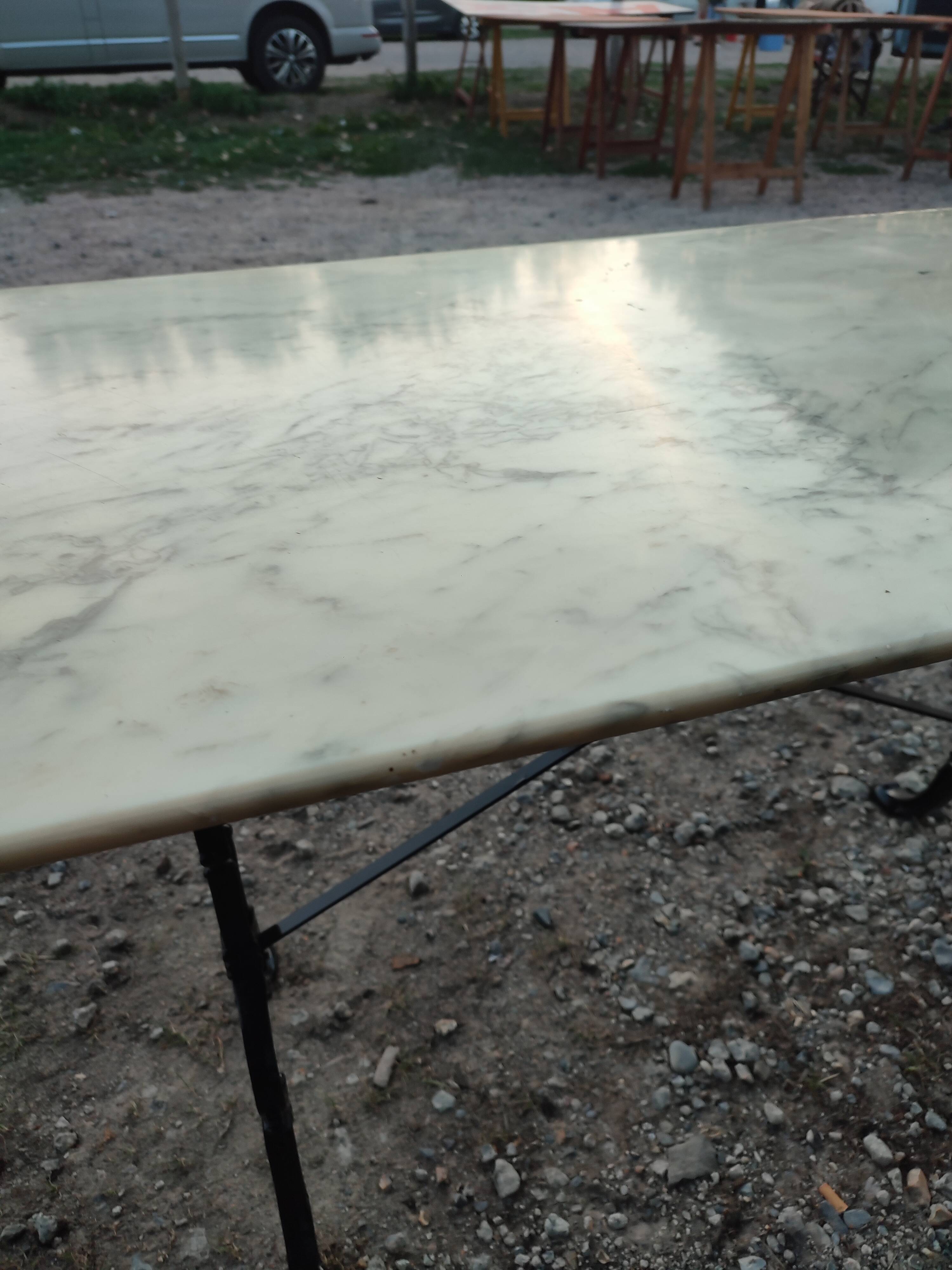 Table bistrot Godin marbre crème