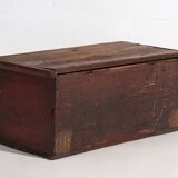 Coffre ancien peint avec motifs floraux et serrure en fer (vers 1820) #47