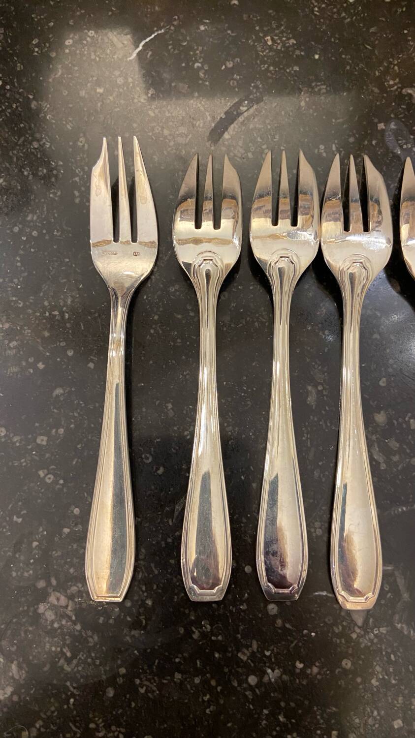 Set of 11 silver-plated cake/oyster forks Guildart 1960 vintage