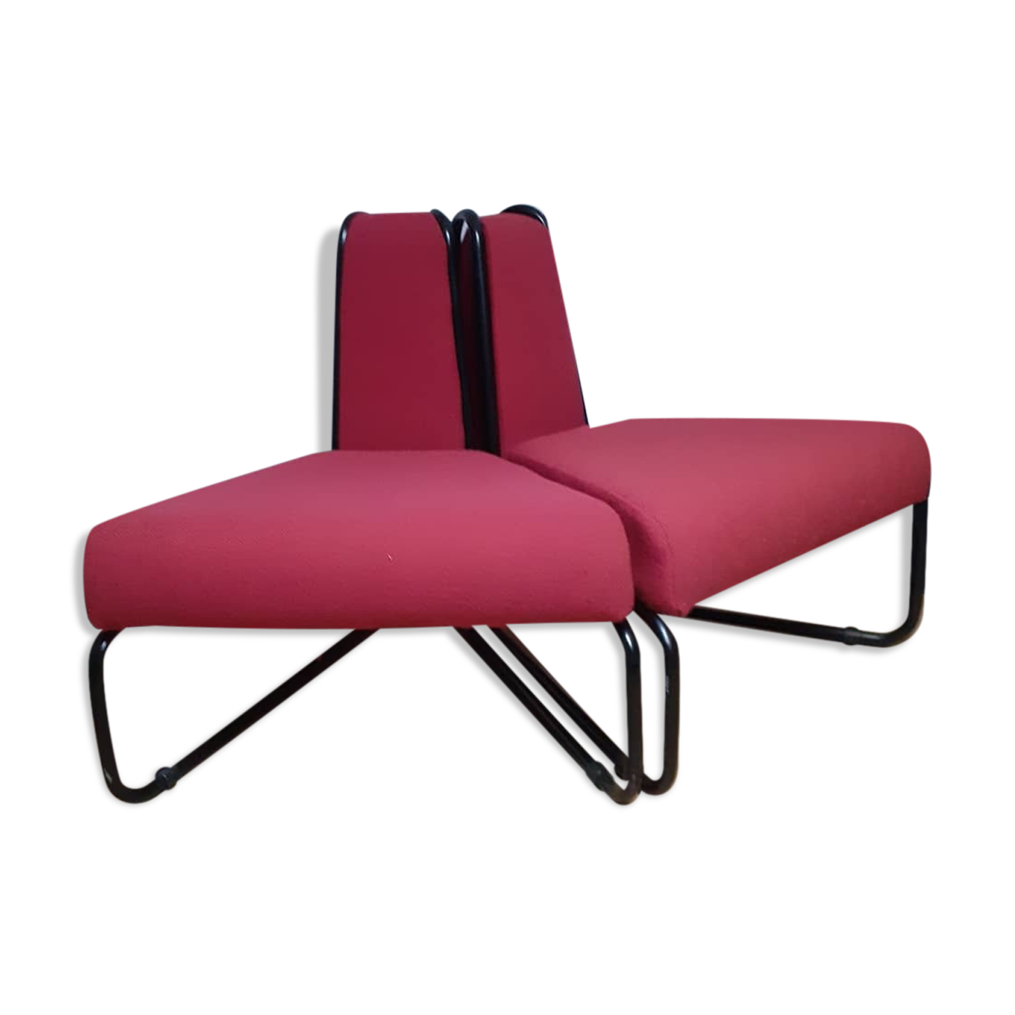 Paire de chauffeuses modulable 1980 vintage