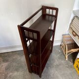 Dark wood folding bookcase 4 shelves