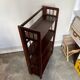 Dark wood folding bookcase 4 shelves