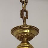 French Vintage Mid-Century Bronze 5-Light Traditional Style Chandelier