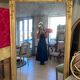 Gilded wooden mirror Napoleon III 186x119cm