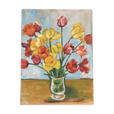 Vintage painting, painting, still life with flowers