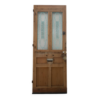 Art Deco style entrance door in solid wood, 20th century