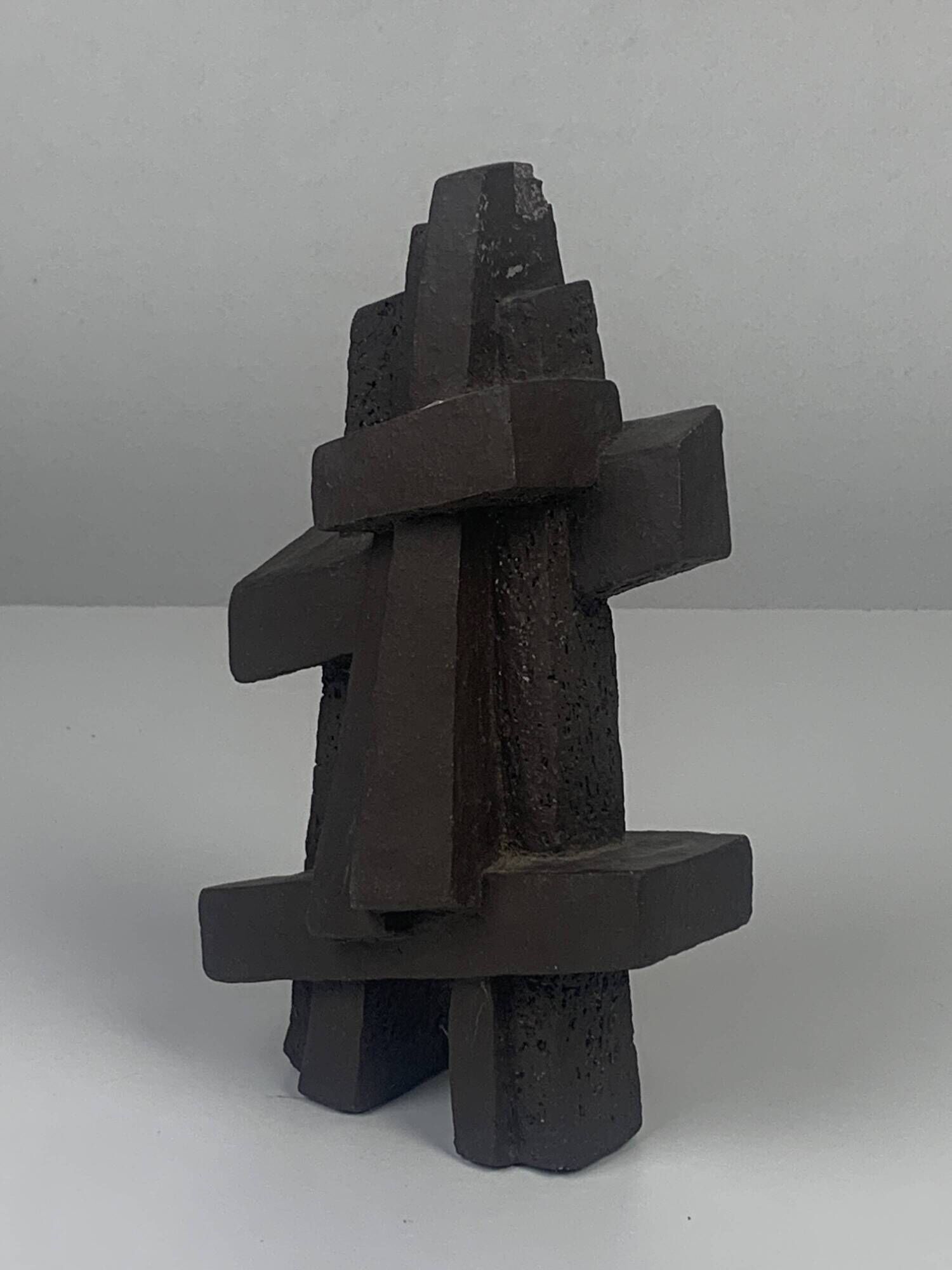 Pair of Dutch brutalist cast stone concrete abstract sculptures, ca 1960s