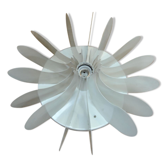 Lacquered metal finned design wall lamp by designer hermian sneyders 1970