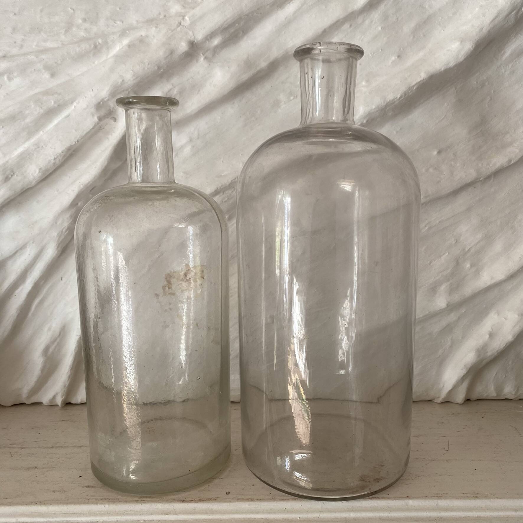 Old glass bottles pharmacy vials