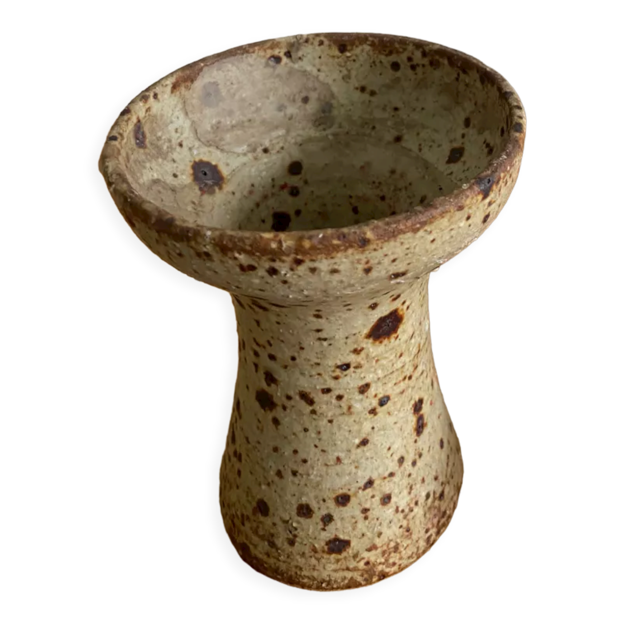 Old pyrite stoneware candle holder