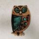 Owl, vintage ceramic wall plaque, Laholm, Sweden, 1970s