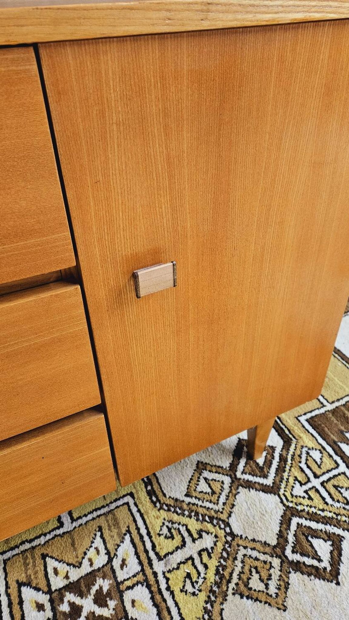 Scandinavian sideboard 3 drawers 1 door 1960 vintage